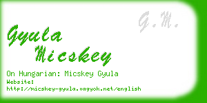 gyula micskey business card